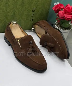 Brown Suede Tassel Loafers