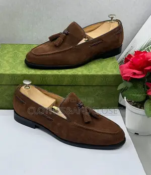 Brown Suede Tassel Loafers