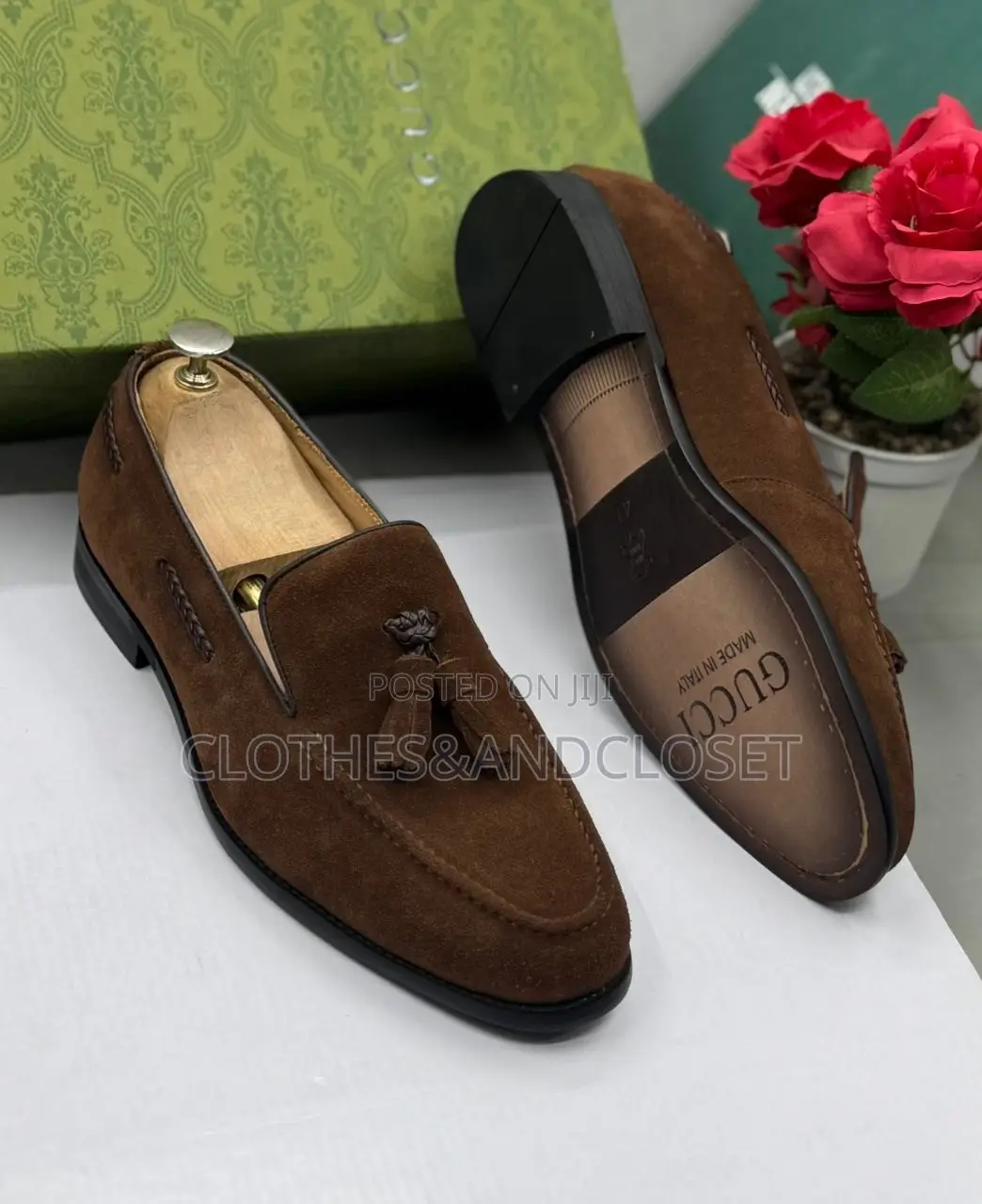 Brown Suede Tassel Loafers