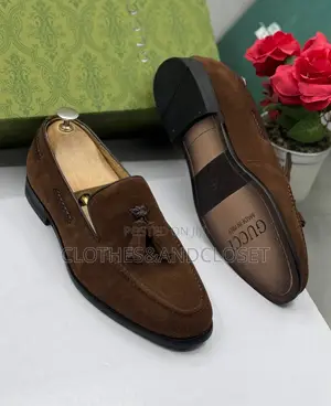 Brown Suede Tassel Loafers