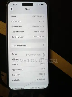 Apple iPhone 16 Plus 512 GB Blue