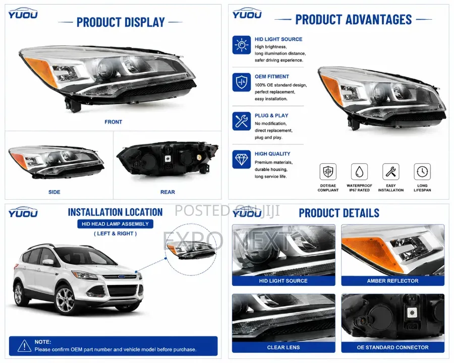 Ford Escape 2013-2016 Head Lights