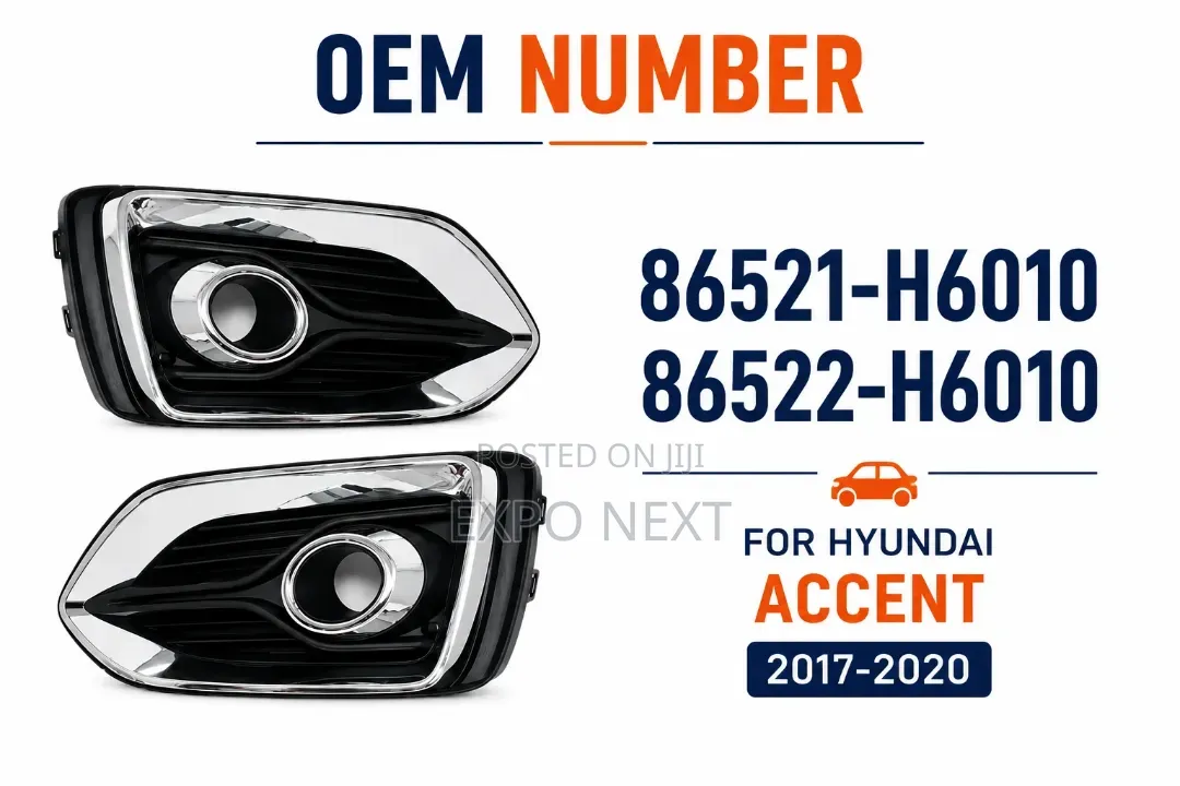 Hyundai Accent 2017-2020 Fog Lights and Covers Set