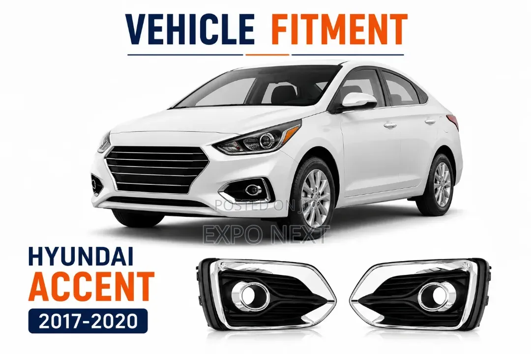 Hyundai Accent 2017-2020 Fog Lights and Covers Set