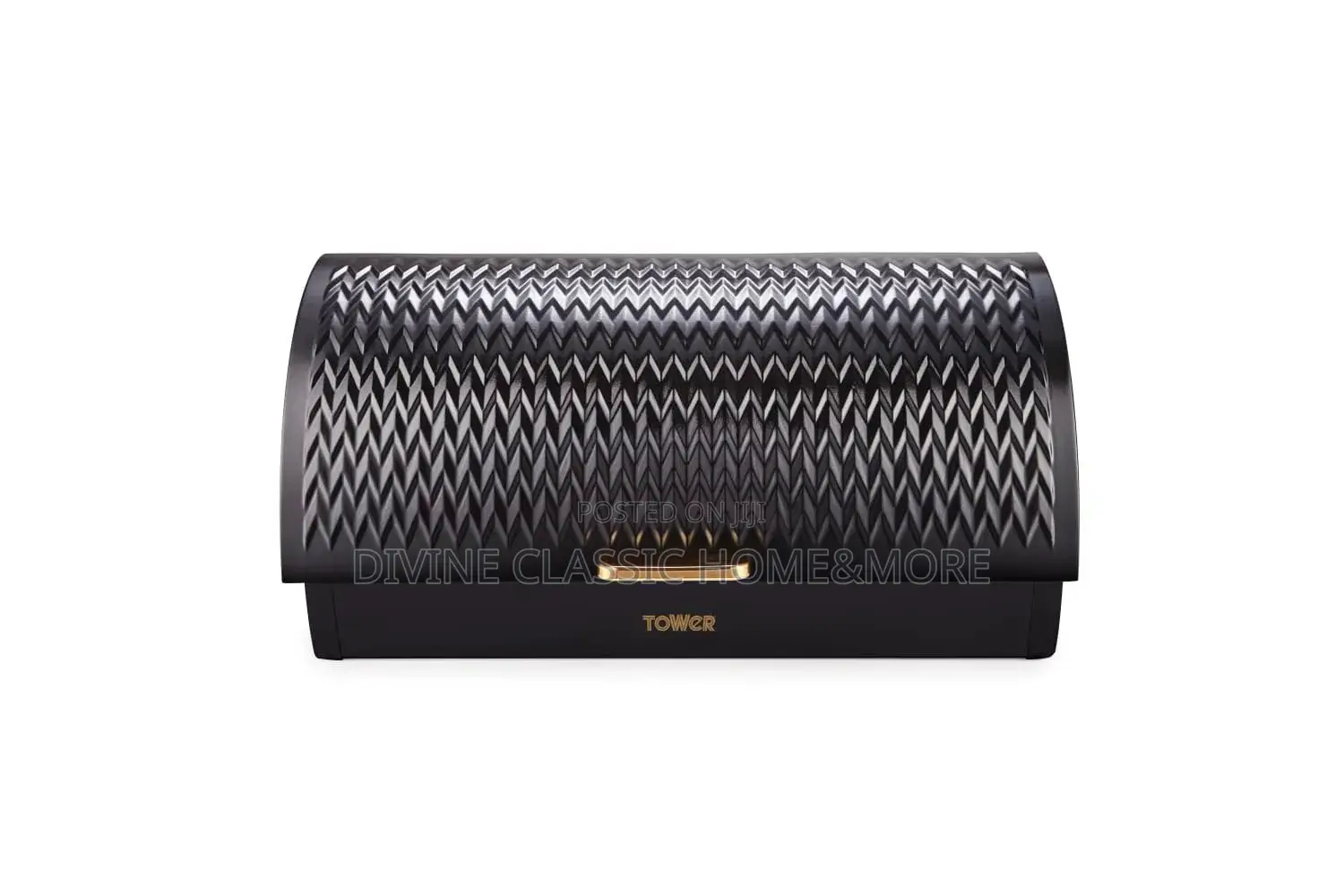 Tower Roll Top Bread Bin, Stainless Steel, Black and Brass, One Size
