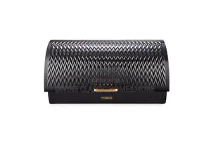 Tower Roll Top Bread Bin, Stainless Steel, Black and Brass, One Size