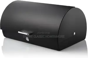 SWAN Serenity Bread Bin Roll Top Lid, 14 Litre, Black