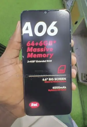 New Itel A06 64 GB Black