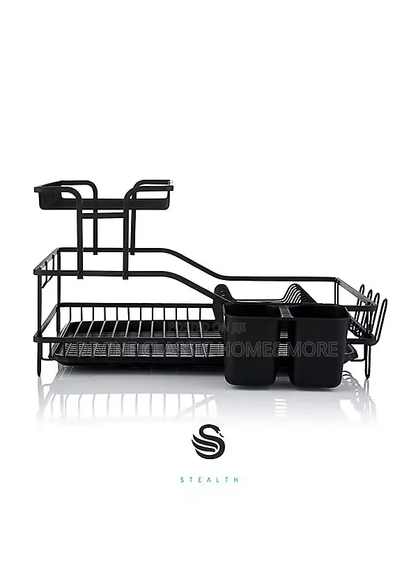 Swan Stealth 15 Plate Dish Rack With Removable Cutlery Holder