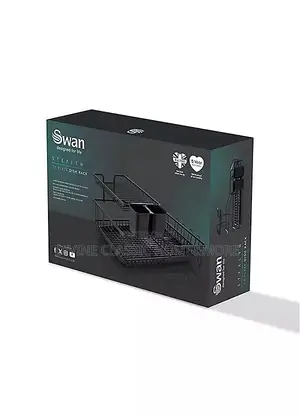 Swan Stealth 15 Plate Dish Rack With Removable Cutlery Holder