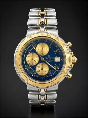 Croton Double Tone Chronograph Gent's Watch 43mm Case Size