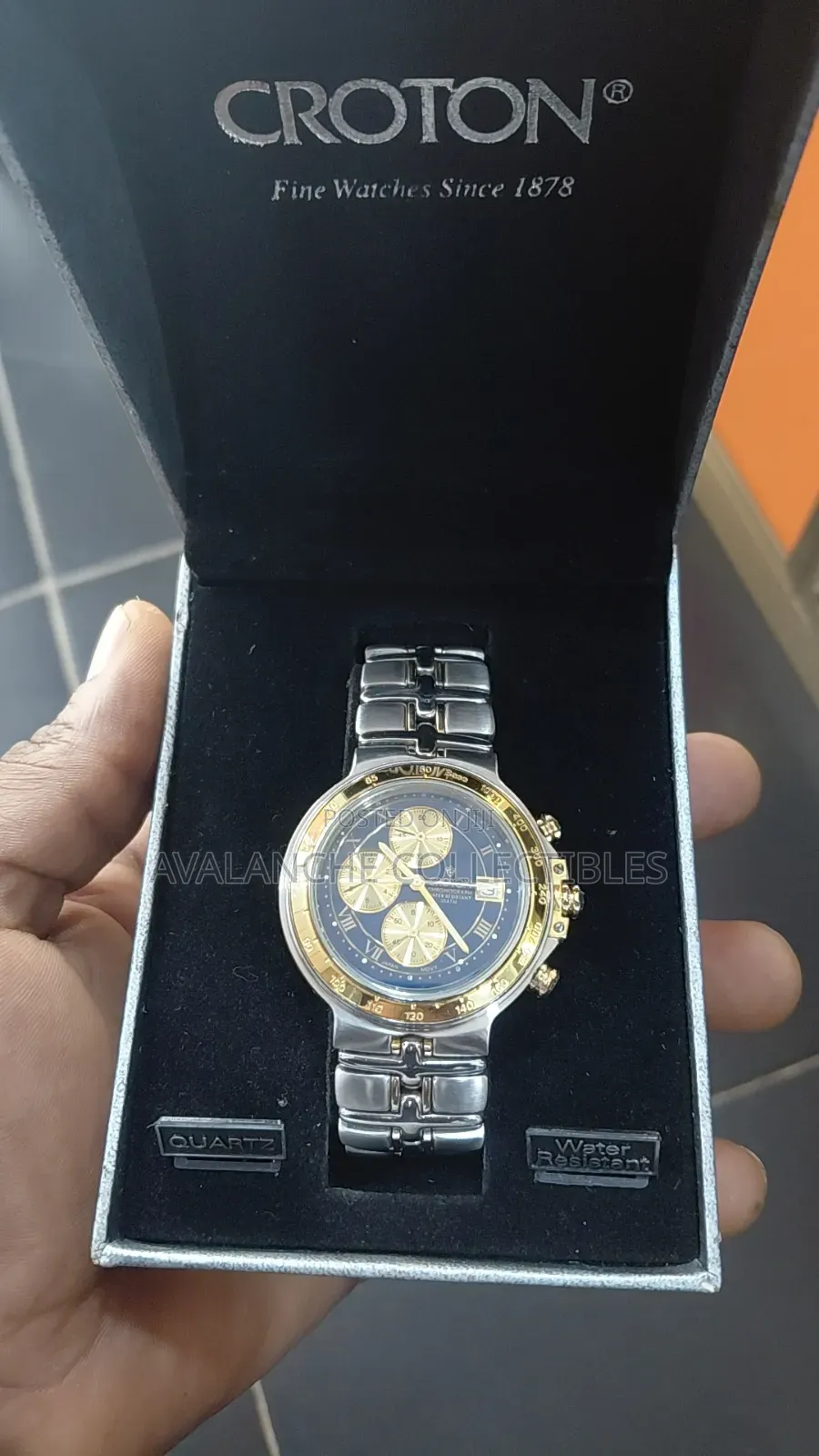 Croton Double Tone Chronograph Gent's Watch 43mm Case Size