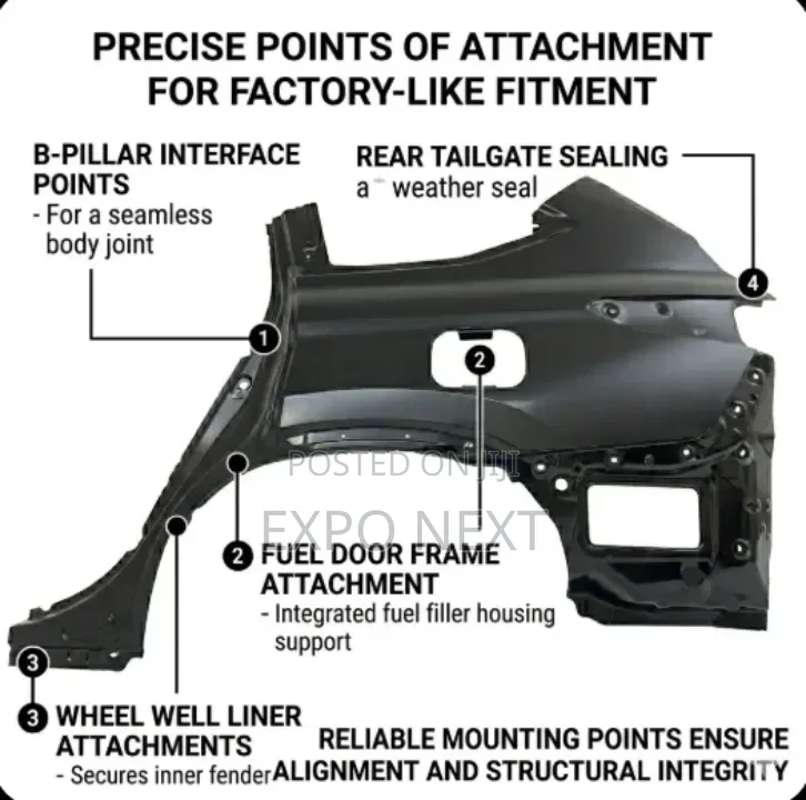 Highlander Rear Fender Panel Left Mudguard