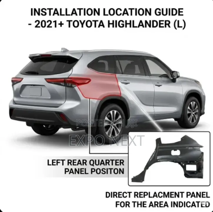 Highlander Rear Fender Panel Left Mudguard