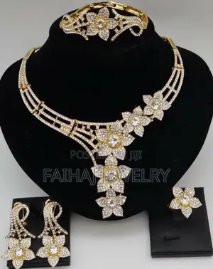 Gold Plated Zirconia Four Pieces Necklace Set