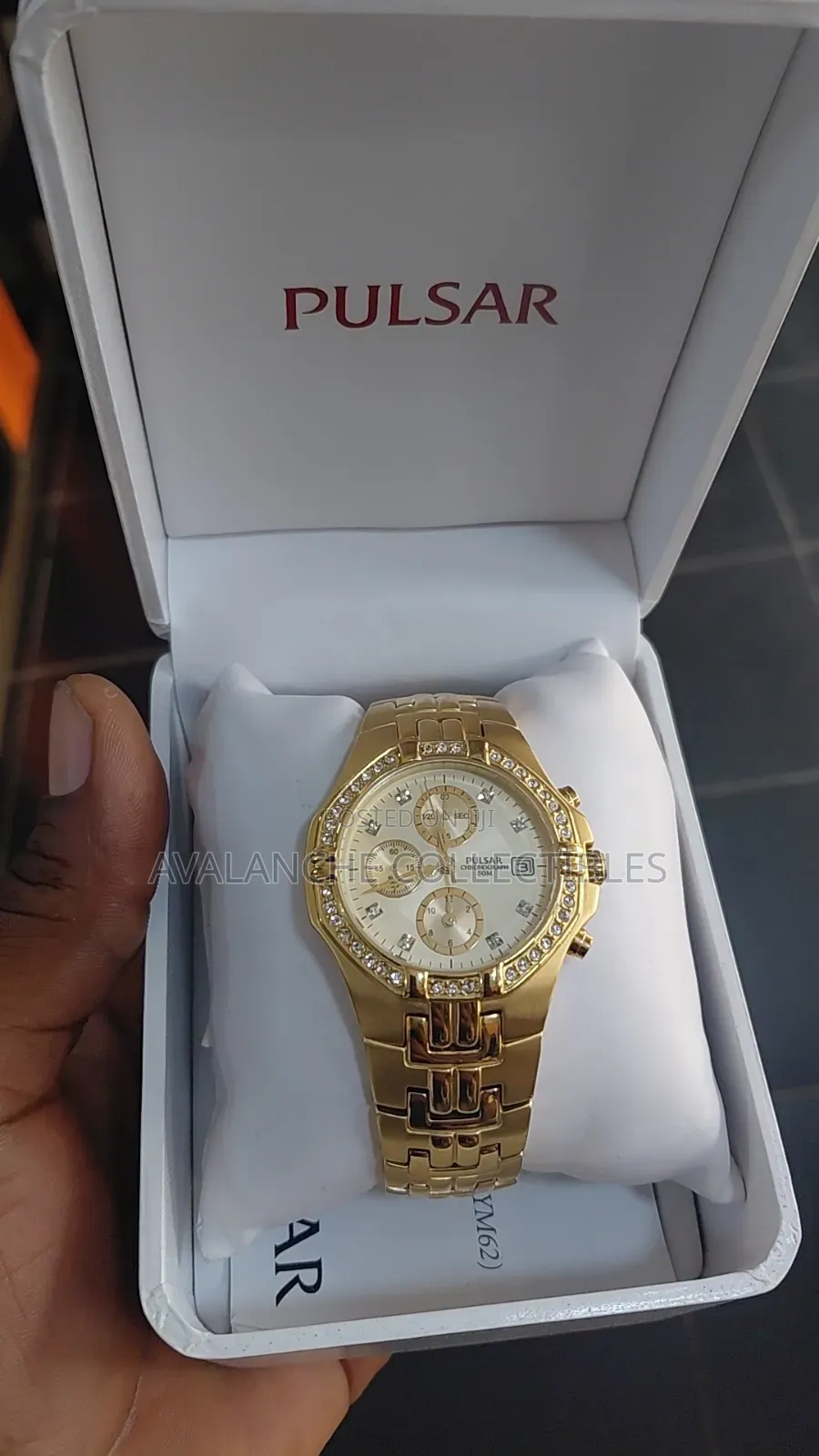 Pulsar Gold Tone Chronograph Unisex Watch 42mm Case Size