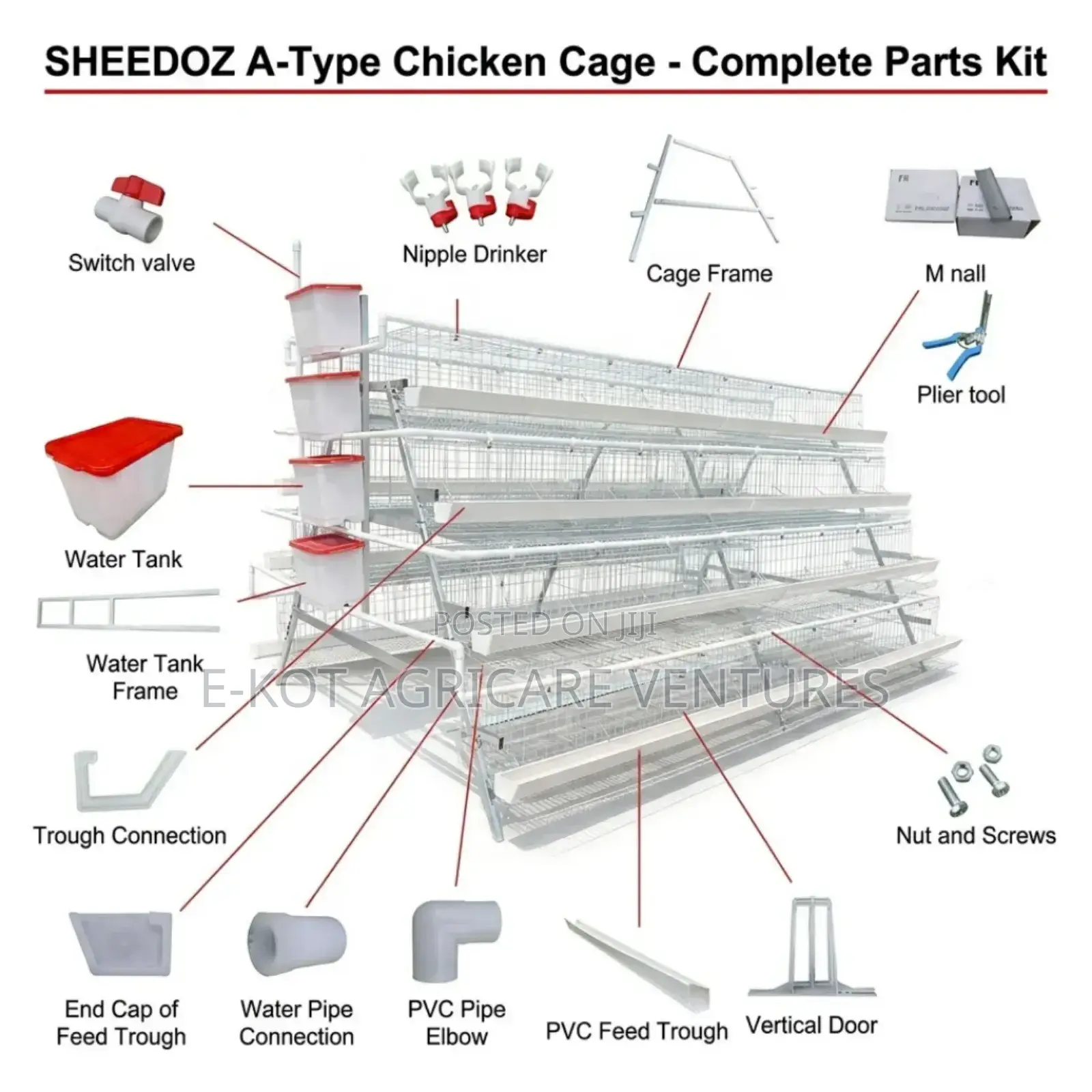 Chicken Cage a-Type 3-Tier