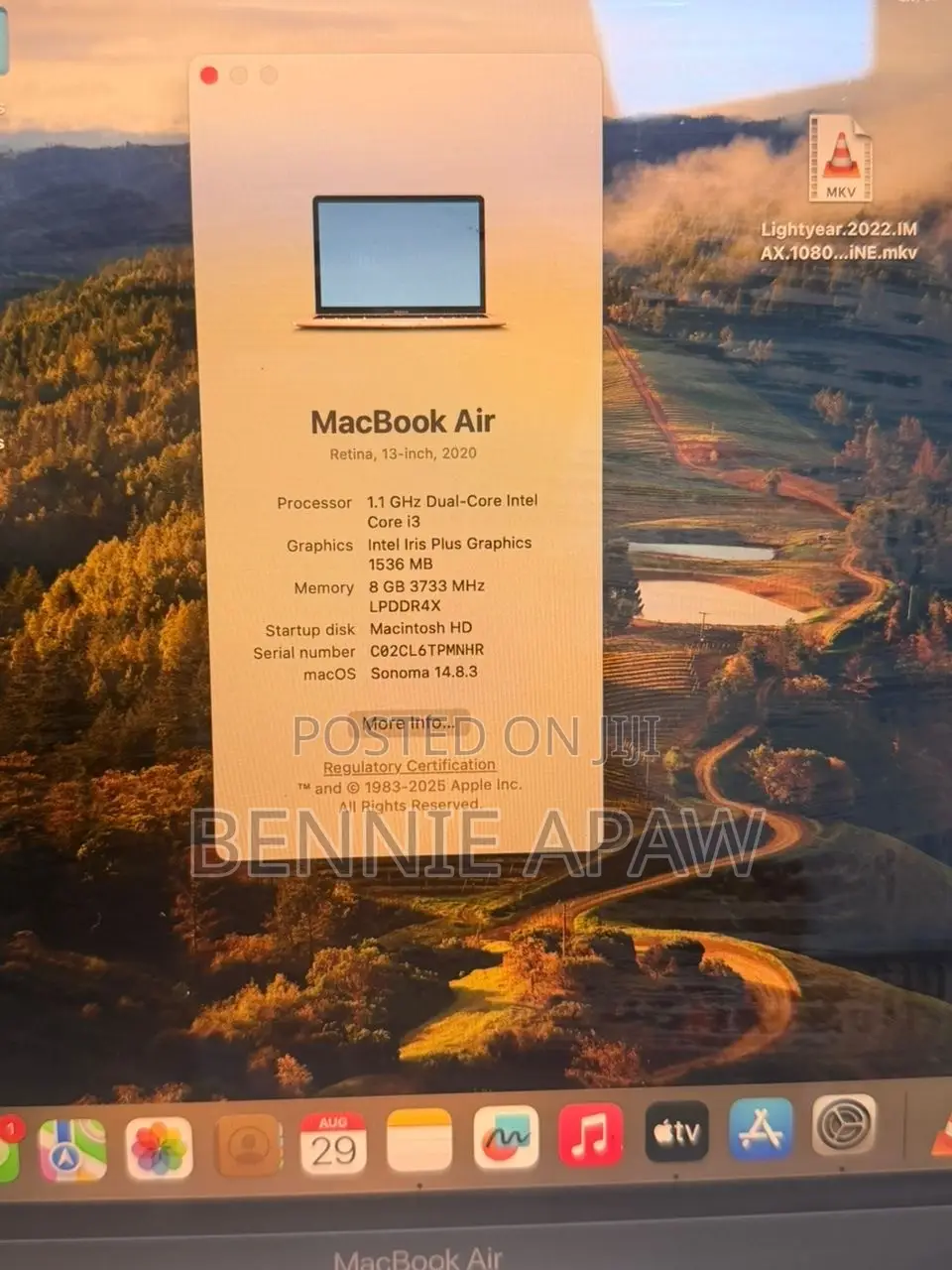 Laptop Apple MacBook Air 8GB Intel Core i3 SSD 512GB