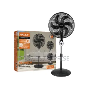 Haley 18 Standing Fan 6 Blade Black 3 in 1