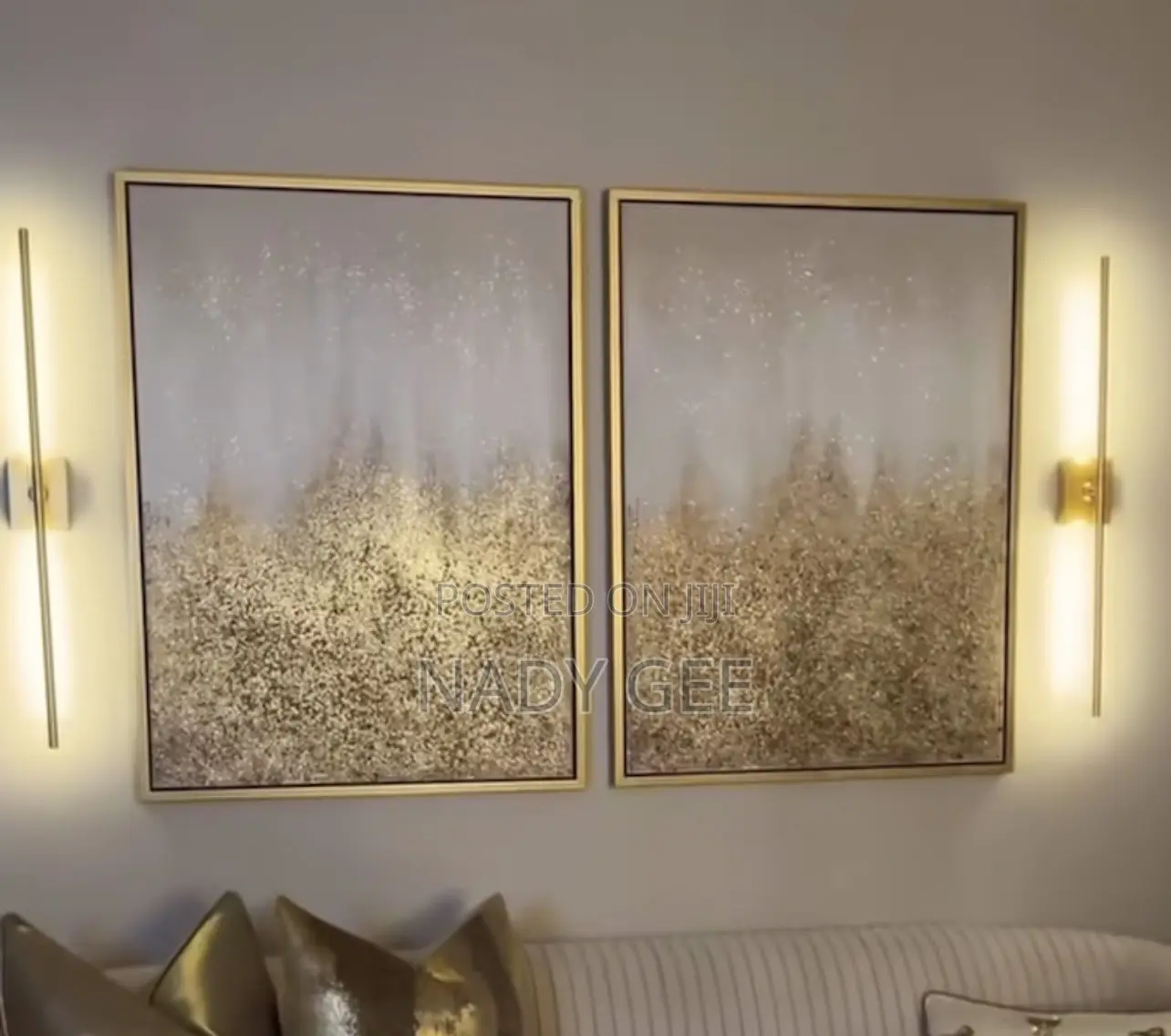 80 Cm No DRILL WALL LIGHT in GOLD