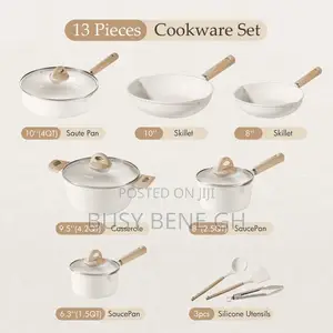 Carote 13-Piece Ceramic Nonstick Cookware Set for All Stoves