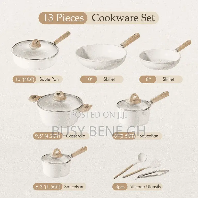 Carote 13-Piece Ceramic Nonstick Cookware Set for All Stoves