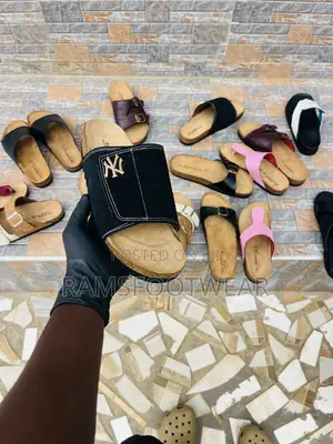 Handmade Cork-Bed Slide Sandals