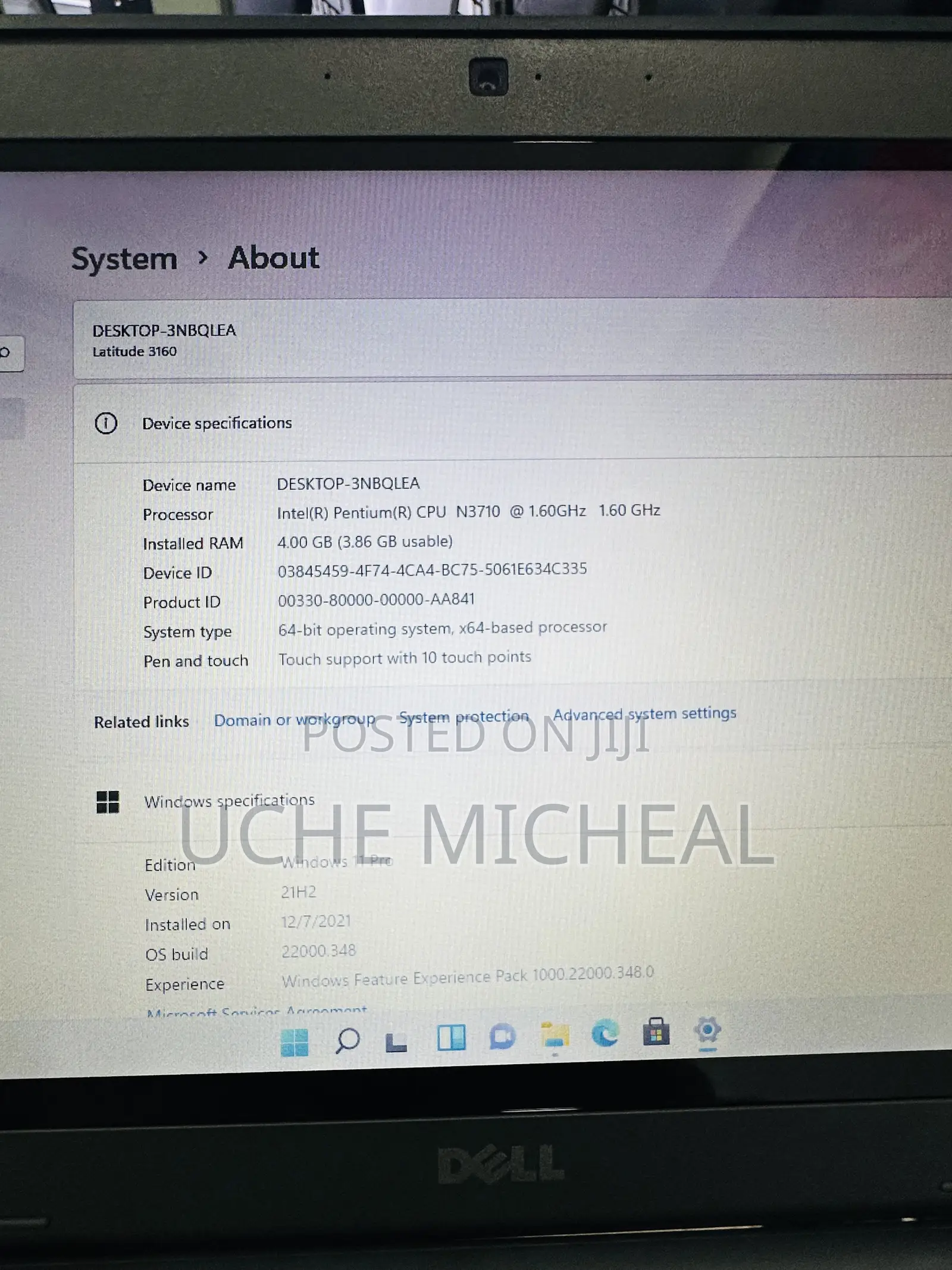 Laptop Dell Latitude 3180 4GB Intel Pentium SSD 128GB