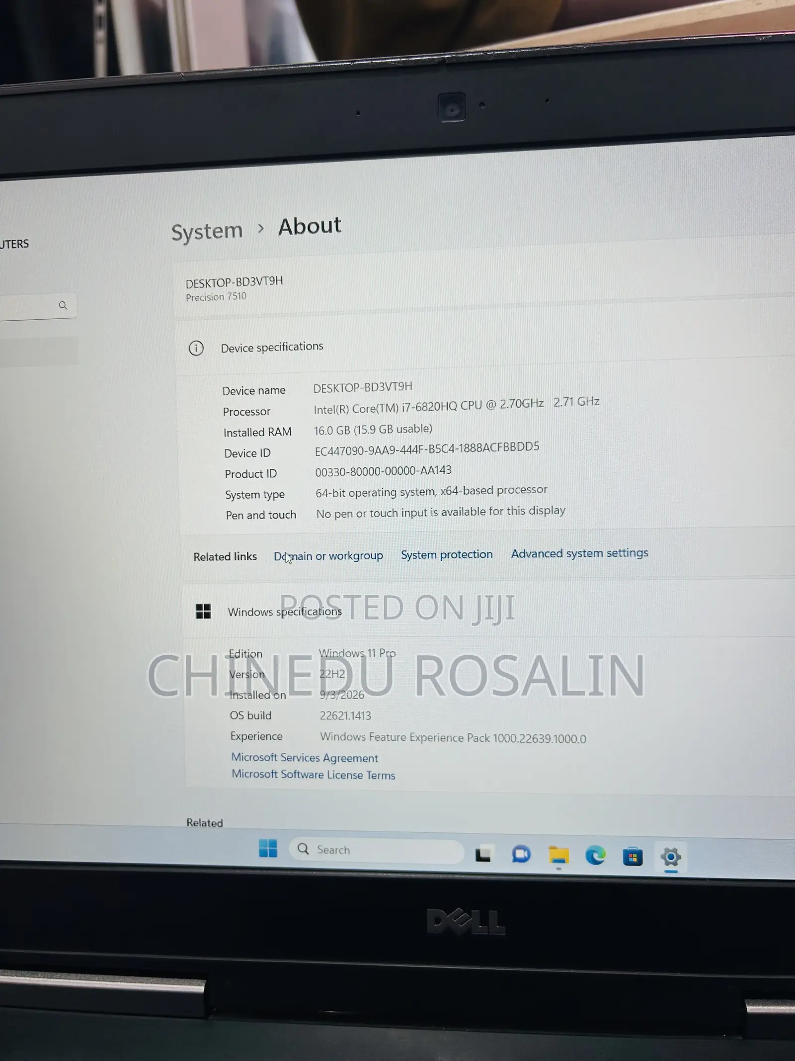 Laptop Dell Precision 7510 16GB Intel Core i7 SSD 256GB