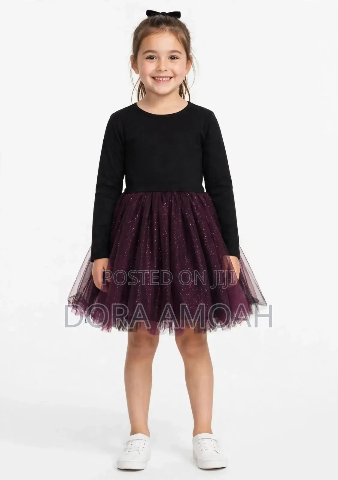 Black & Plum Tulle Party Dress