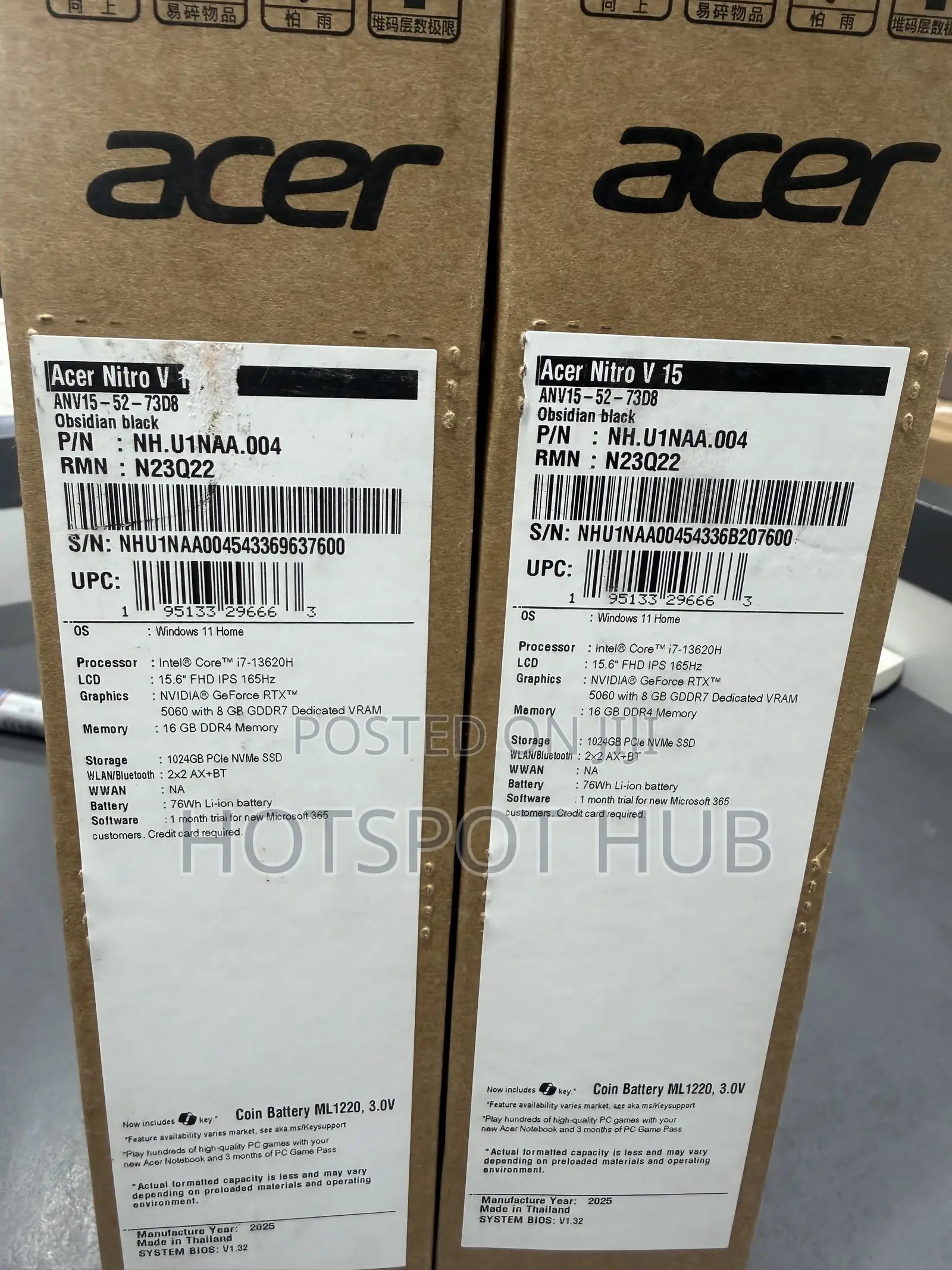 New Laptop Acer Nitro V 15 16GB Intel Core i7 SSD 1T