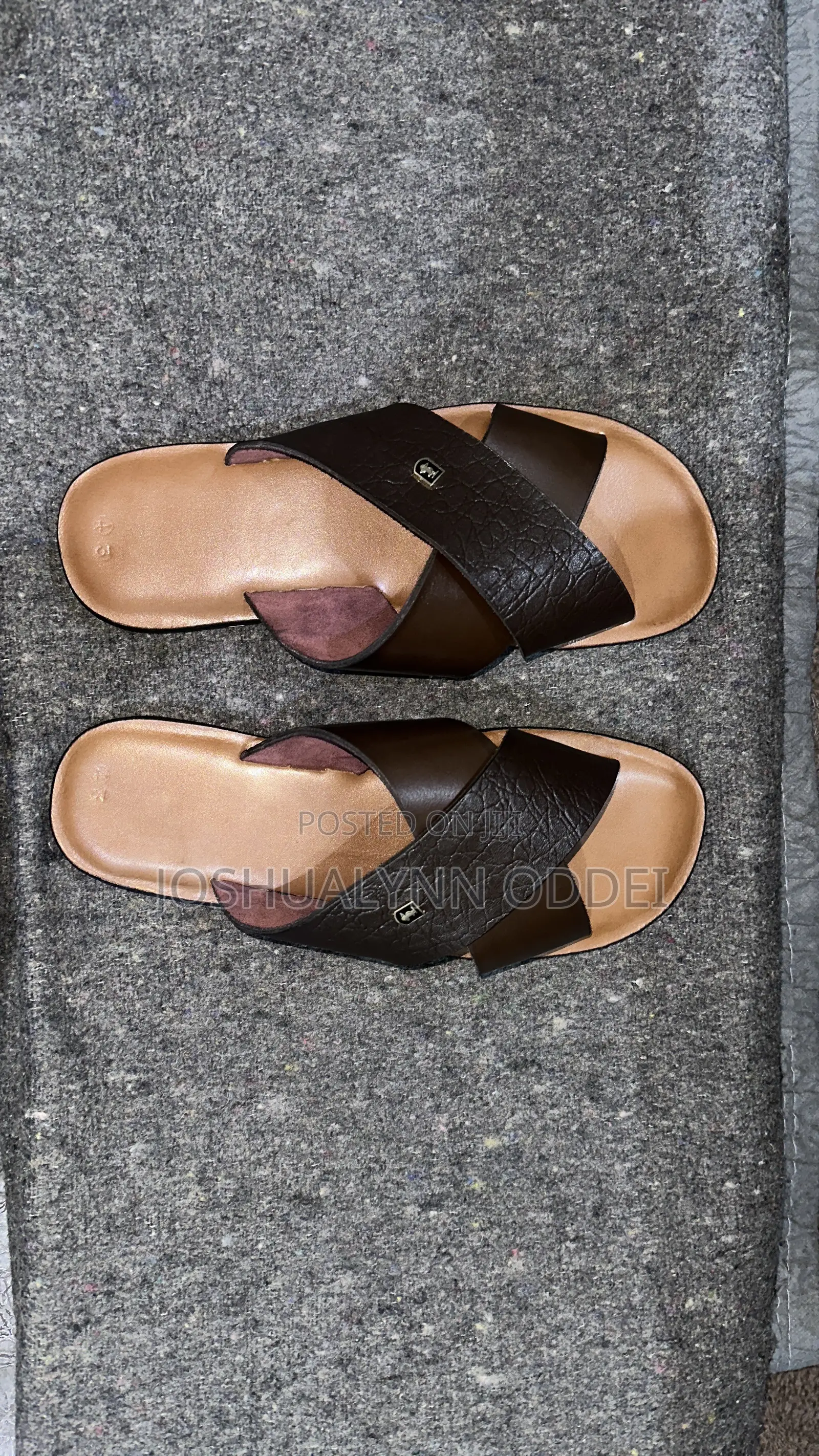 Brown Cross Sandals for Men.