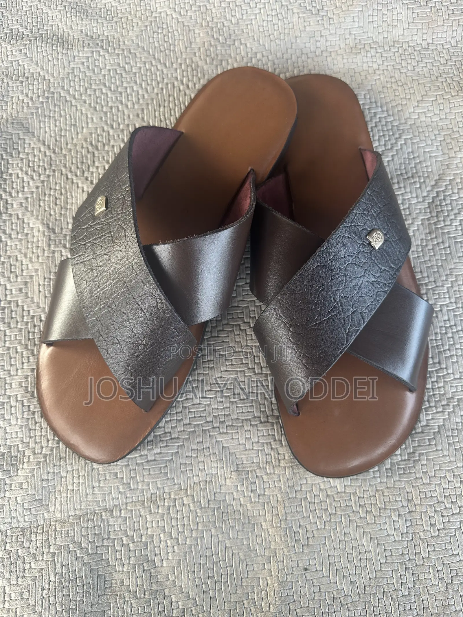 Brown Cross Sandals for Men.