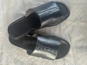 Black Strap Leather Sandals for Men