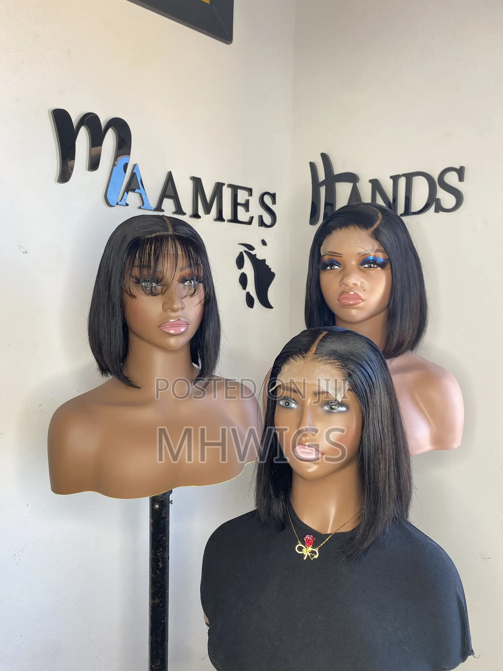 Human Hair Straight Wig, 10 Inches