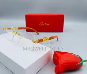 Cartier C Decor Rimless Wood Temple Sunglasses - Brown Gradient