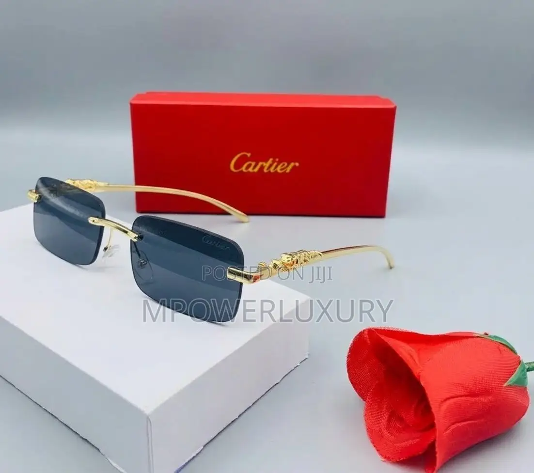 Cartier C Decor Rimless Wood Temple Sunglasses - Brown Gradient