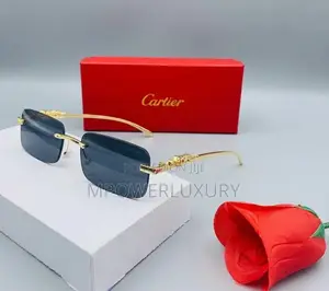 Cartier C Decor Rimless Wood Temple Sunglasses - Brown Gradient