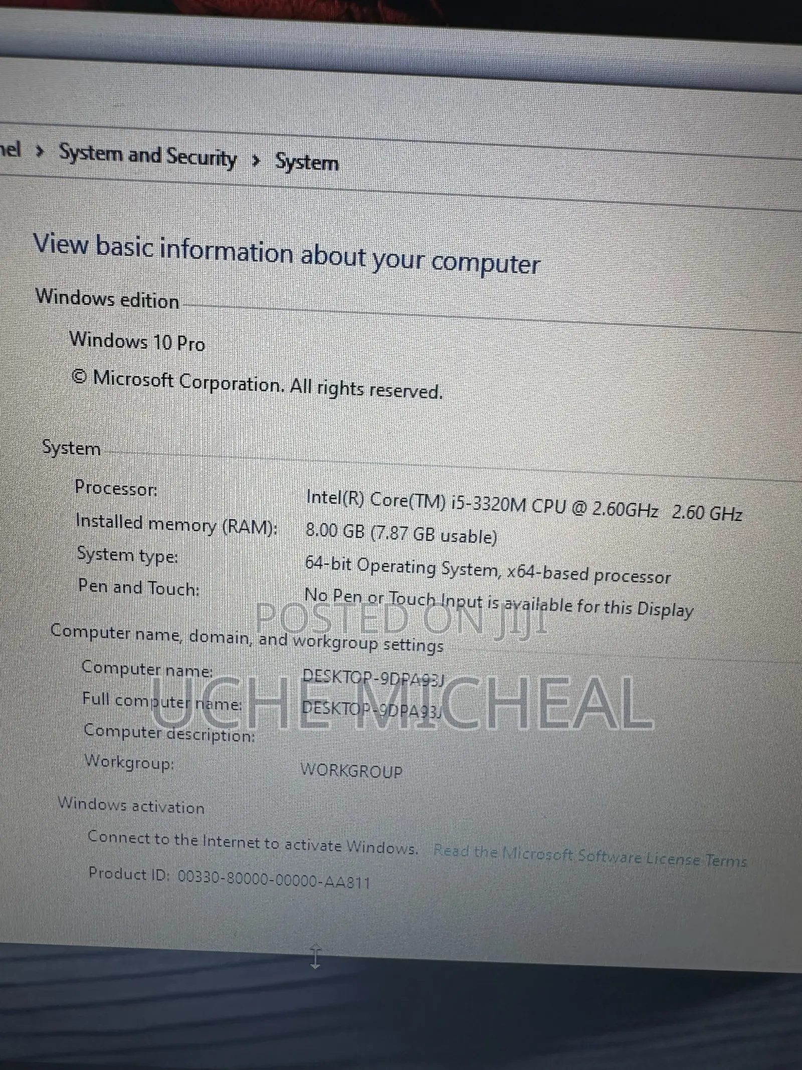 Laptop HP EliteBook 8470P 8GB Intel Core i5 HDD 320GB