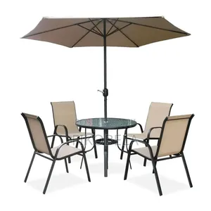 4 Chairs 1 Table and Umbrella