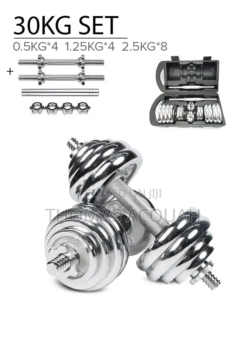 30KG Chrome Plated Adjustable Dumbells