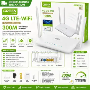 Green Lyca GL69732 4G LTE Wi-Fi Router – 300Mbps – White