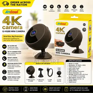 Mini Security Camera – 4K Wi-Fi – Night Vision – Motion Detection