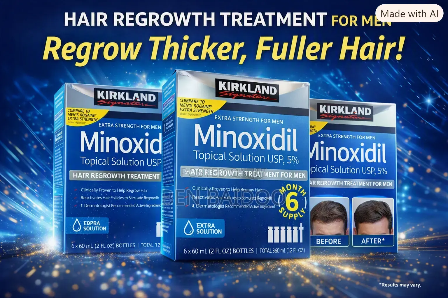 Kirkland Minoxidil Hair Growth Pack (Thicker Hair)