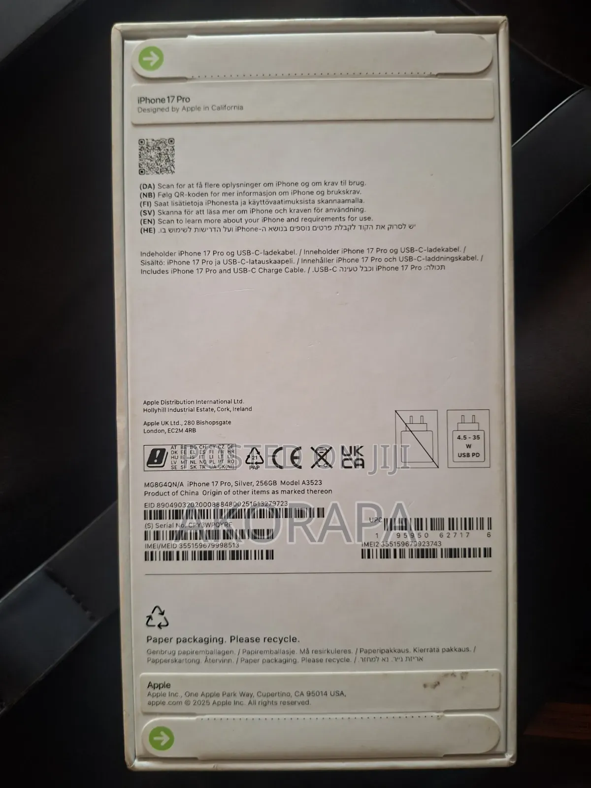 New Apple iPhone 17 Pro 256 GB Silver