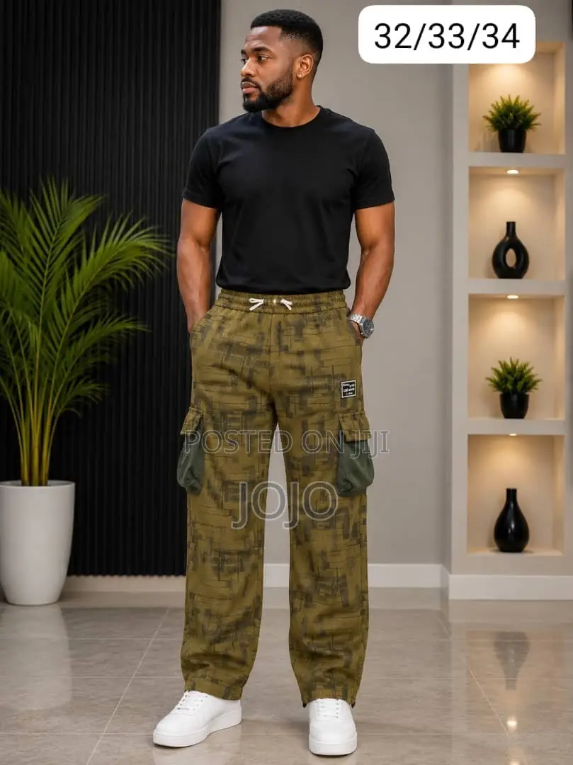 Men's Designer Cargo Jogger Pants - Rolls Royce Print