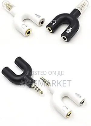 U-Shape 3.5mm Headphone & Microphone Splitter Audio Adapter