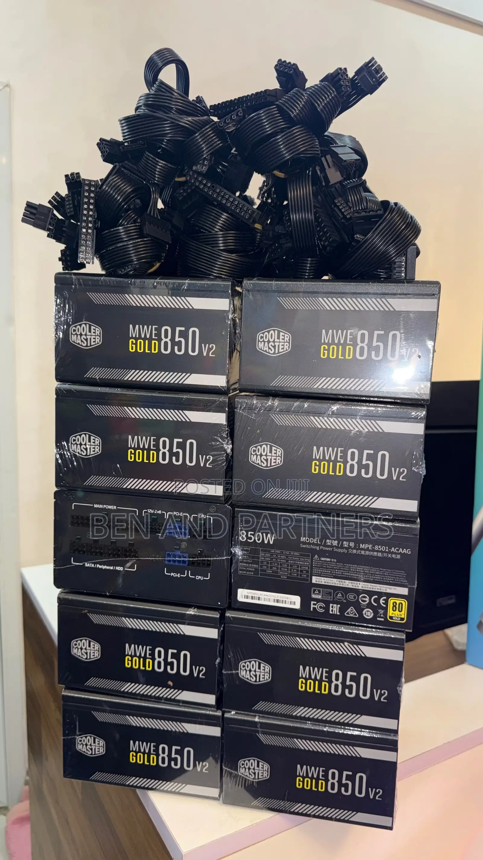 Cooler Master 850W, 80+ Gold, PCIE 5 / ATX 3.1Full Modular PSU