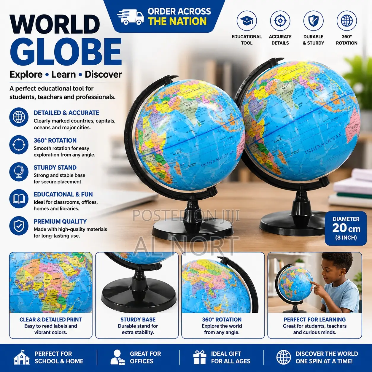 20 Cm Educational World Globe