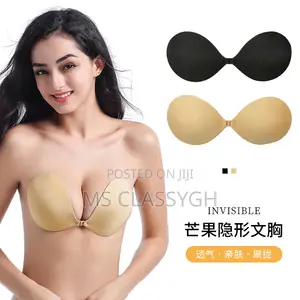 Strapless Adhesive Bra, Sexy Cleavage-Enhancing Backless Bras - Black